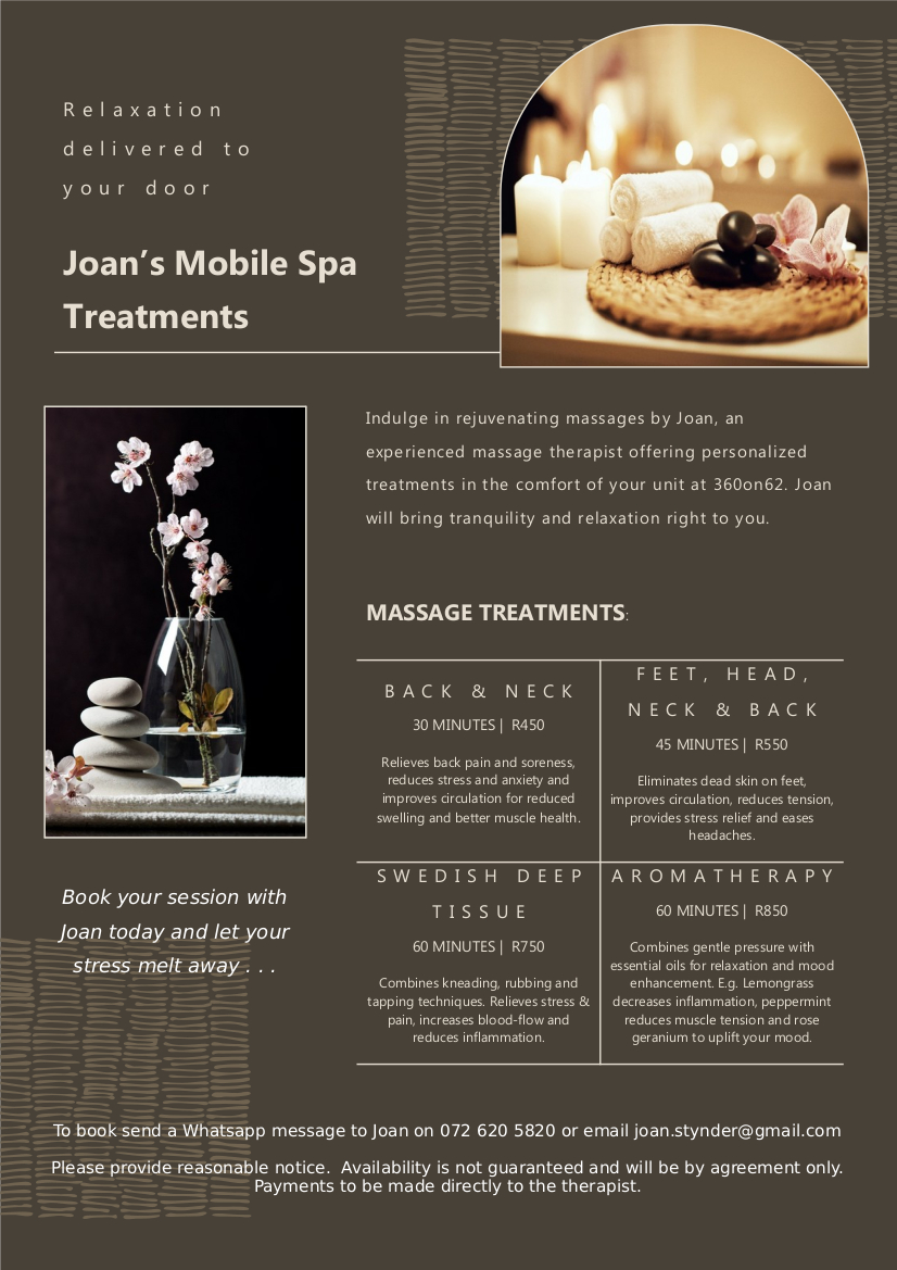 360on62 spa treatments